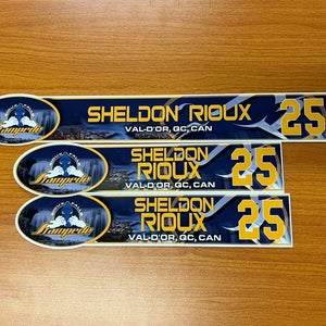 USHL Sioux Falls Stampede Game-used Hockey Locker Plates Sheldon Rioux