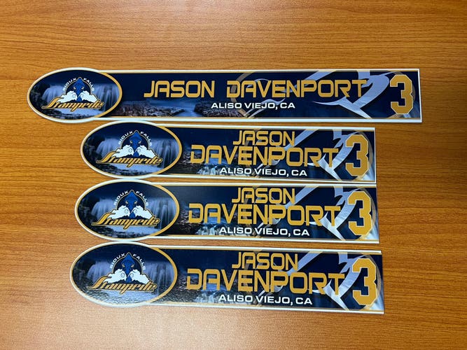 USHL Sioux Falls Stampede Game-used Hockey Locker Plates Jason Davenport