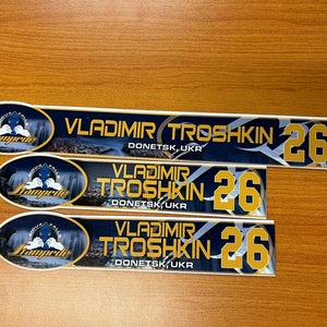 USHL Sioux Falls Stampede Game-used Hockey Locker Plates Vladimir Troshkin
