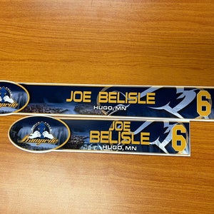 USHL Sioux Falls Stampede Game-used Hockey Locker Plates Joe Belisle
