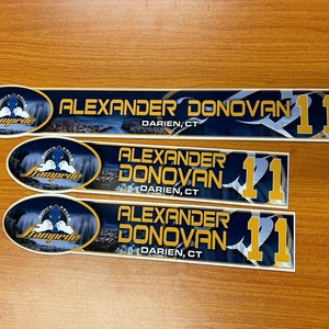 USHL Sioux Falls Stampede Game-used Hockey Locker Plates Alexander Donovan