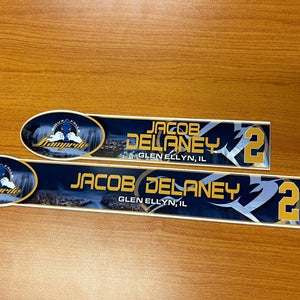 USHL Sioux Falls Stampede Game-used Hockey Locker Plates Jacob Delaney