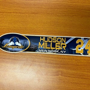USHL Sioux Falls Stampede Game-used Hockey Locker Plates Hudson Miller