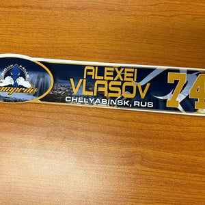 USHL Sioux Falls Stampede Game-used Hockey Locker Plates Alexei Vlasov