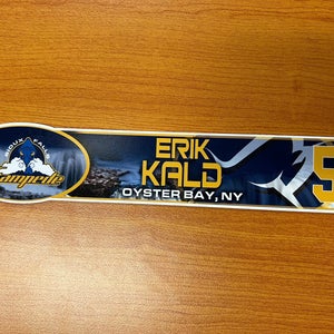 USHL Sioux Falls Stampede Game-used Hockey Locker Plates Erik Kald