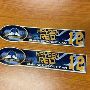 USHL Sioux Falls Stampede Game-used Hockey Locker Plates Hayden Reid