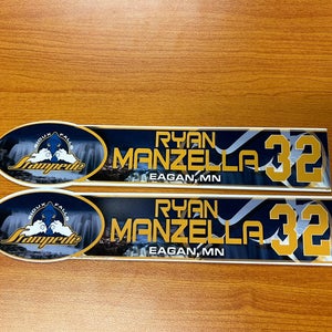 USHL Sioux Falls Stampede Game-used Hockey Locker Plates Ryan Manzella