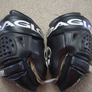 Excellent Condition Rare Eagle Sentry Hockey Gloves sz 15" Black/White
