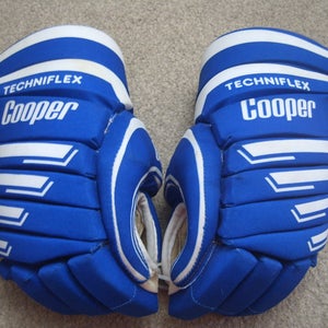 RareVintage Original Cooper Techniflex Nylon Senior Hockey Gloves Blue/White
