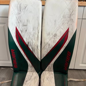Minnesota Wild Wallstedt 36" Bauer Hyperlite 2 Goalie Leg Pads Pro Stock (Used)