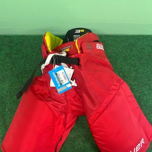 Red Bauer Supreme 3S Hockey Pants (New) | Intermediate Medium