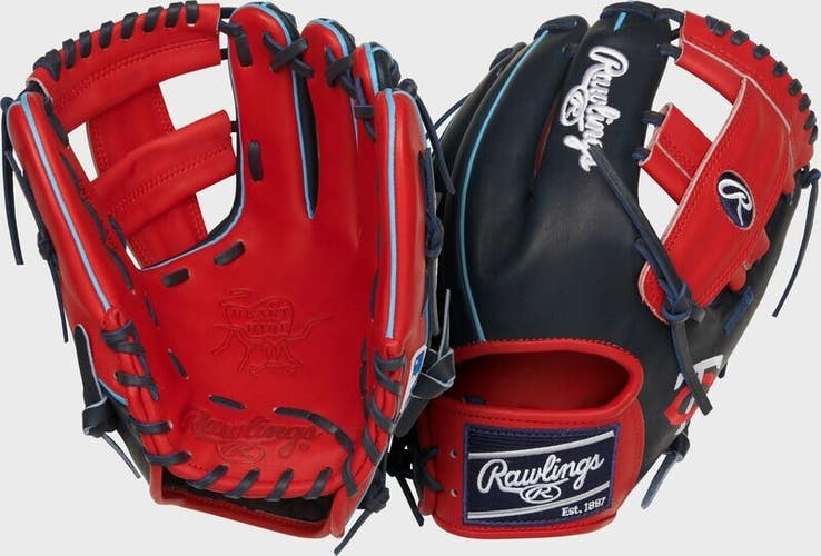Rawlings Heart Of The Hide MLB Baseball Glove Minnesota Twins Red Blue RHT 11.5"