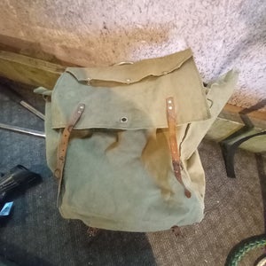 Vintage Green aluminum frame hiking Backpack (Used)