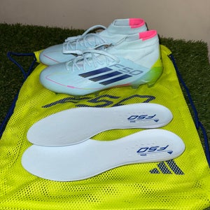 Adidas F50 Elite Mid-Top FG Soccer Cleats Womens Size 8.5 Almost Blue IH0115 NEW