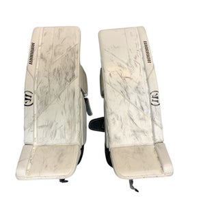 Used Warrior 30+1 RITUAL Goalie Leg Pads Junior White 30" 11823-S000032183