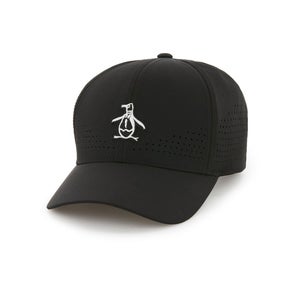 NEW Original Penguin Country Club Perforated Black Adjustable Hat/Cap