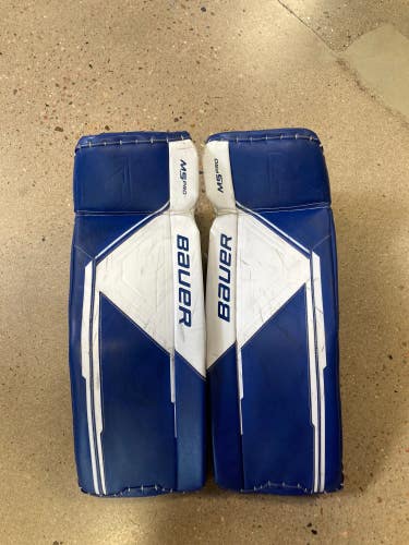 Blue 32" Intermediate Bauer Supreme M5 Pro Goalie Leg Pads (Used)