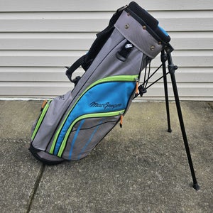 MacGregor Tourney MT Junior Stand Golf Bag Gray Blue Green 4 Way 4 Pocket