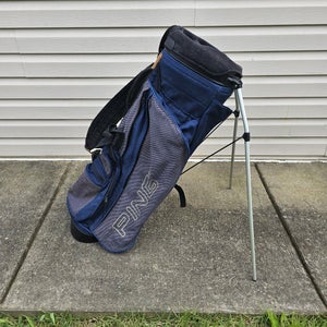 Ping Hoofer 4 Way Vintage Bag Blue Grey Lightweight Dual Strap Stand Bag