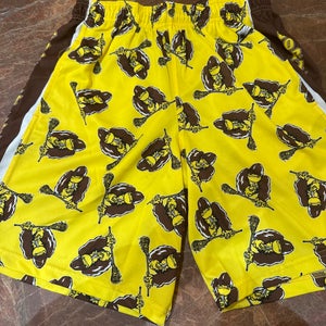 Vintage Lax World Yellow Gorilla Lacrosse Shorts - Rare 2000s Team Design