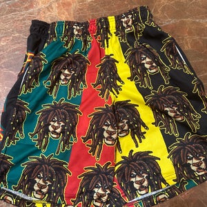 Vintage Lacrosse Unlimited Rasta Lion Lacrosse Shorts - Rare 2000s Design
