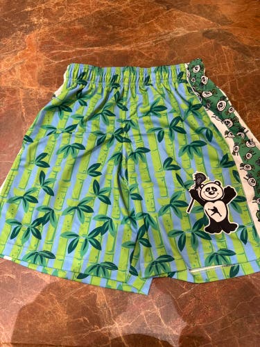 Vintage Early 2000s Lacrosse Unlimited Panda Bamboo Shorts - Rare Collectible