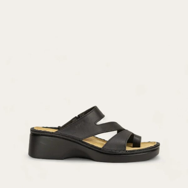 Naot Monterey 67830-034 Sandals Women's 9-9.5 Black Leather Toe Loop Slide PQ457