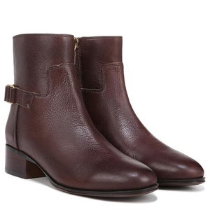 Franco Sarto Joanne Boots Women's 7.5 Brown Leather Round Toe Ankle Bootie PQ466