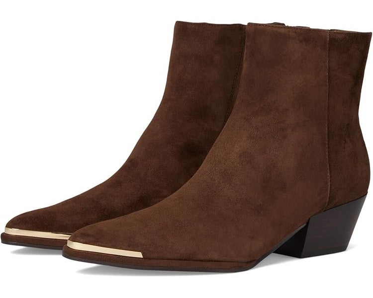 Dolce Vita Nonah Boots Women's US 8.5 Brown Suede Block Heel Ankle Bootie PQ429