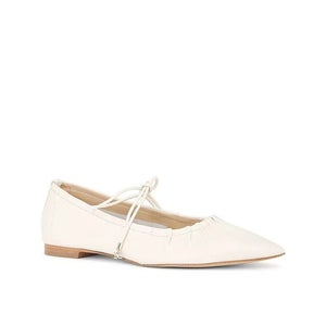 Sam Edelman Bri J1313L2100 Ballet Flat Women's 9 Ivory Leather Pointed Toe PQ422