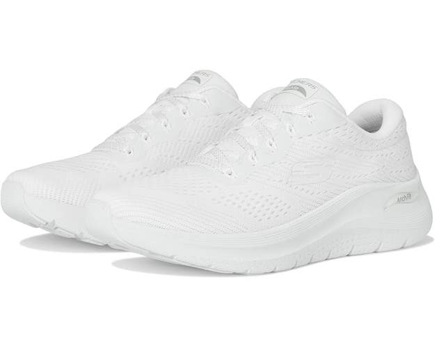 Skechers Arch Fit 2.0 Big League 150051-WHT Women 6-Wide White Casual Shoe PQ342