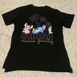 Disney Stitch Women’s XL (16-18) Short Sleeve Shirt Black New with Tags