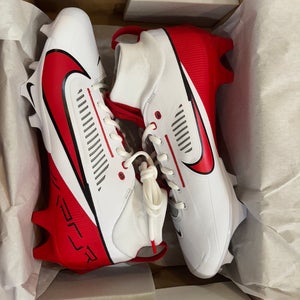 White Men's Size M 10.0 (W 11.0) Adult Nike Low Top Vapor Edge Pro 360 Molded Cleats (Used)