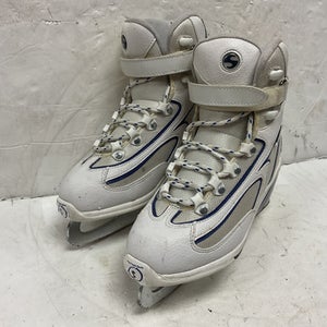 Used Jackson SOFTEC Boys Softboot Skate White And Navy Blue Junior 05 11855-S000186701