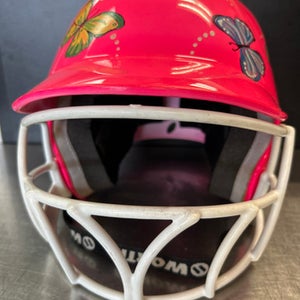 Used Worth BATTING HELMET YTH Batting Helmet w/Mask Pink SM 11868-S000063512