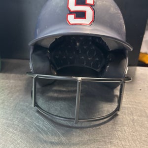 Used Mizuno HELMET Batting Helmet w/Mask Navy Blue MD 11868-S000062482