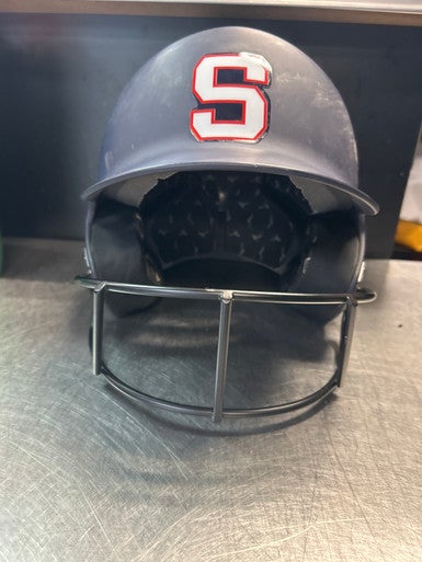 Used Mizuno HELMET Batting Helmet w/Mask Navy Blue MD 11868-S000062482