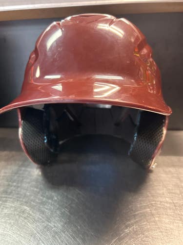 Used All-Star HELMET Batting Helmet No Mask Maroon MD 11868-S000062439