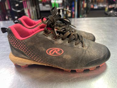 Used Rawlings CLEAT BB/SB Cleats Black Junior 04 11868-S000062424