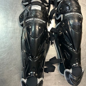 Used Under Armour SHIN GUARD Catchers Leg Guards Black Intermed 11868-S000062318