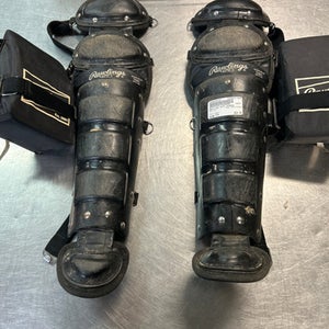 Used Rawlings SHIN GUARDS Catchers Leg Guards Black Youth 11868-S000058165