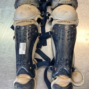 Used Louisville Slugger SHIN GUARDS Catchers Leg Guards Navy Blue Intermed 11868-S000060851
