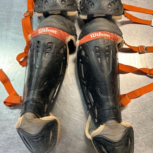 Used Wilson SHIN GUARDS Catchers Leg Guards Black Intermed 11868-S000060457