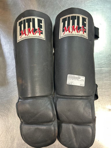 Used Title Martial Arts Shin Pads Black XL 11868-S000061972