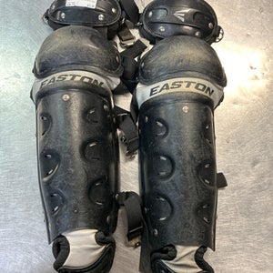 Used Easton GAMETIME SHIN GUARD Catchers Leg Guards Black Youth 11868-S000061868