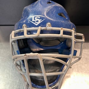 Used Louisville Slugger HELMET Catchers Helmet w/Mask Royal Blue MD 11868-S000058939