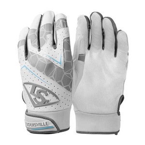 New Louisville Slugger LS GENUINE V2 BB/SB Batting Gloves White And Grey MD 11868-HBXWB57308WGMD