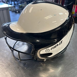 Used RIP-IT HELMET Batting Helmet w/Mask White MD 11868-S000061371