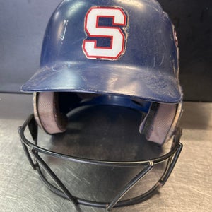 Used Demarini HELMET Batting Helmet w/Mask Navy Blue LG 11868-S000061250
