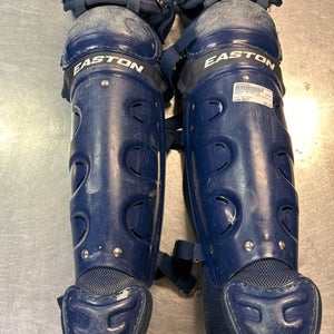 Used Easton NATURAL LG Catchers Leg Guards Navy Blue Adult 11868-S000059988
